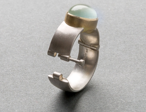 Ring, zilver met Aquamarijn